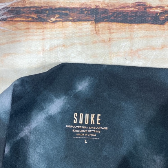 RELISTED Souke Tie Dye Black Leggings Athletic - Yoga Pants Cycling - Picture 5 of 6